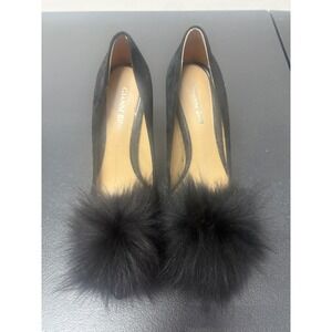 Gianni Bini, black suede heel with fur